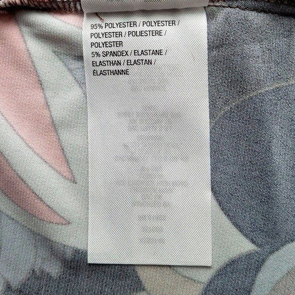 Susan Graver Top Women S Beige Blue Keyhole Neck 3/4 Sleeve Liquid Knit Tunic - Picture 13 of 13